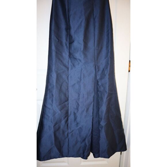 Alfred Sung D758 Women's Sz 4 Midnight Surplice Satin Twill Trumpet Dress $242 - Picture 7 of 8
